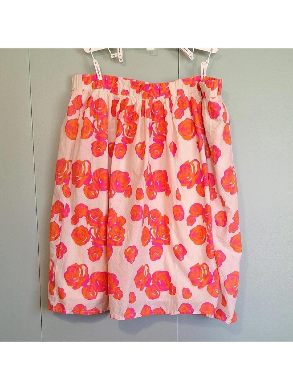 Lane Bryant Cream And Pink Skirt 100% Cotton Size 18 / 20